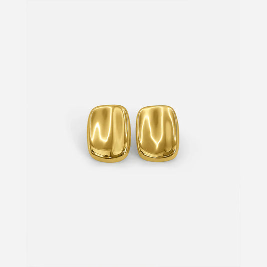 Boucles d'oreilles clous rectangulaires en or