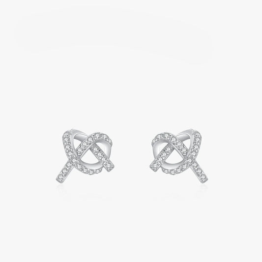Boucles d'oreilles clous étincelantes "Nœud"