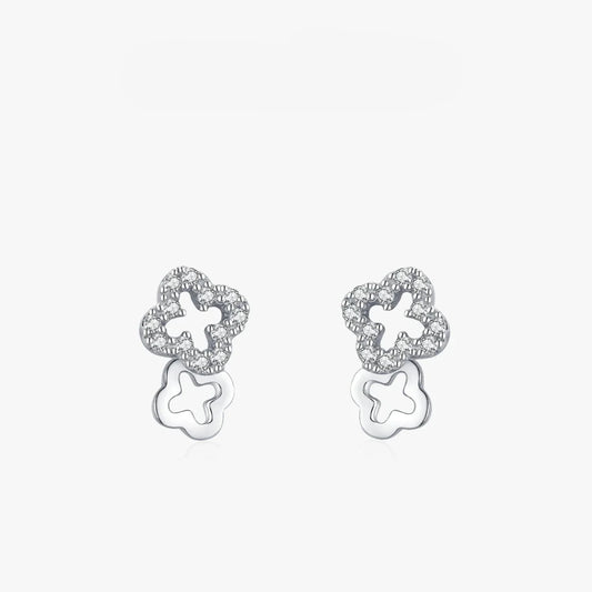 Boucles d'oreilles clous trèfle chanceux