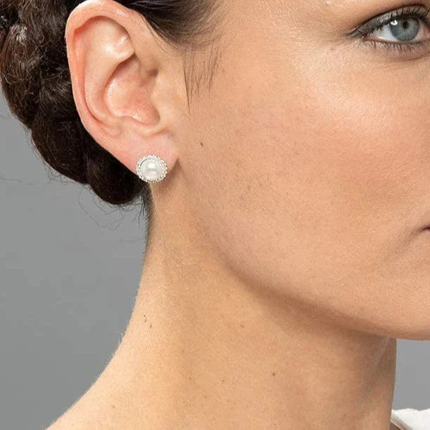 Radiant Pearl Stud Earrings