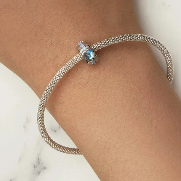 Breloque entretoise Cœur bleu