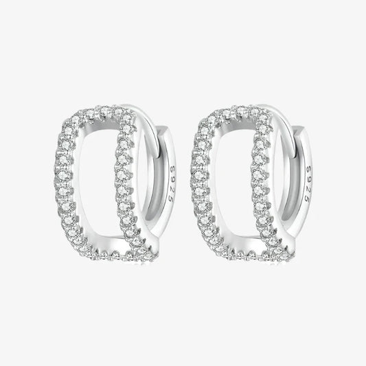 Boucles d'oreilles créoles doubles rayonnantes