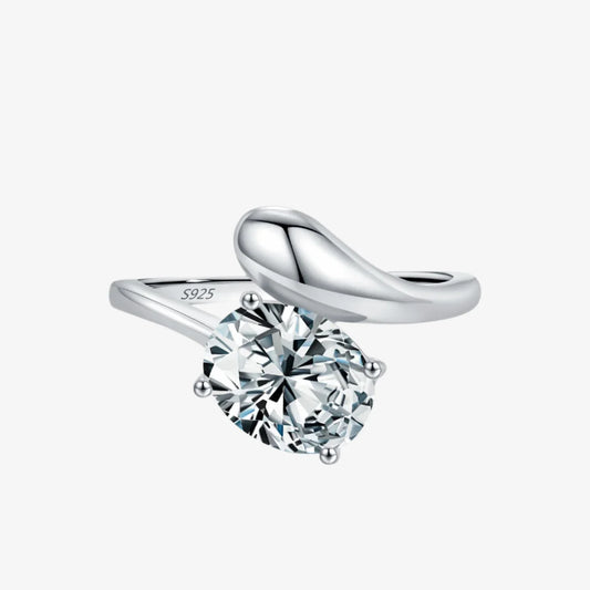 Bague ovale en argent naturel éclatant