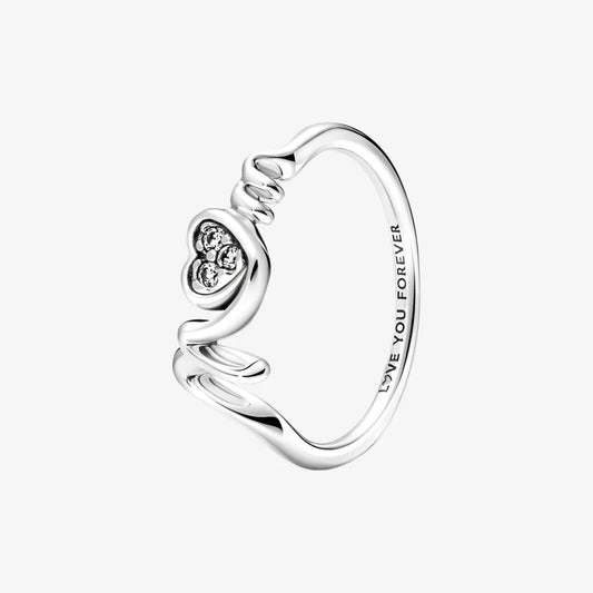 Bague Cœur Scintillant de Maman