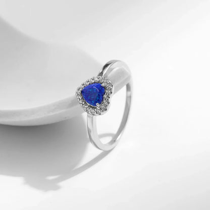 Bague auréole Cœur Bleu