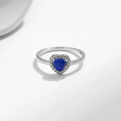 Bague auréole Cœur Bleu