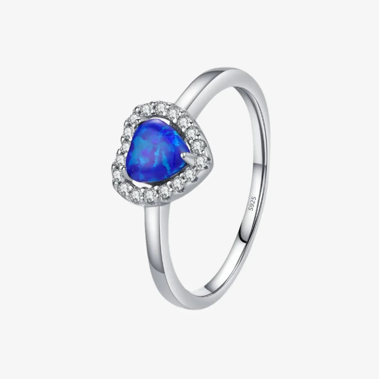 Bague auréole Cœur Bleu