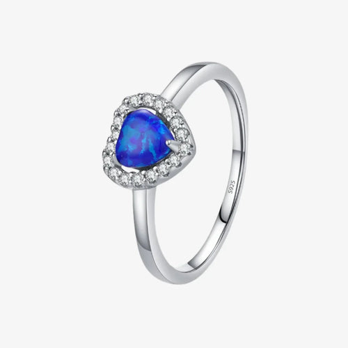Bague auréole Cœur Bleu