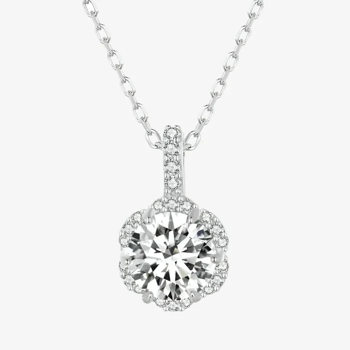 Collier Auréole en Moissanite Étincelante