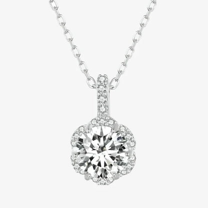 Collier Auréole en Moissanite Étincelante
