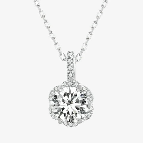 Collier Auréole en Moissanite Étincelante