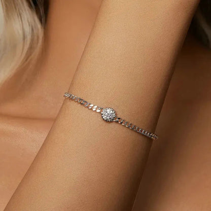 Bracelet moissanite Halo scintillant