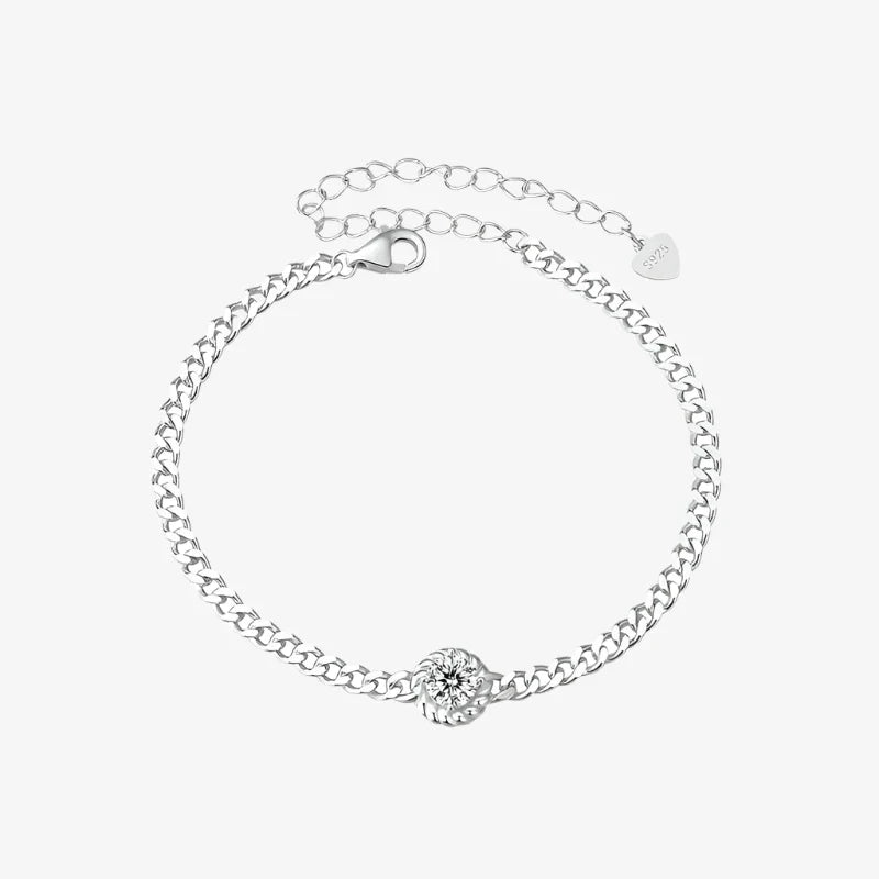 Bracelet moissanite Halo scintillant