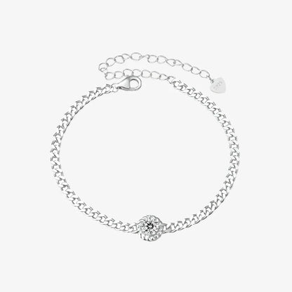 Bracelet moissanite Halo scintillant